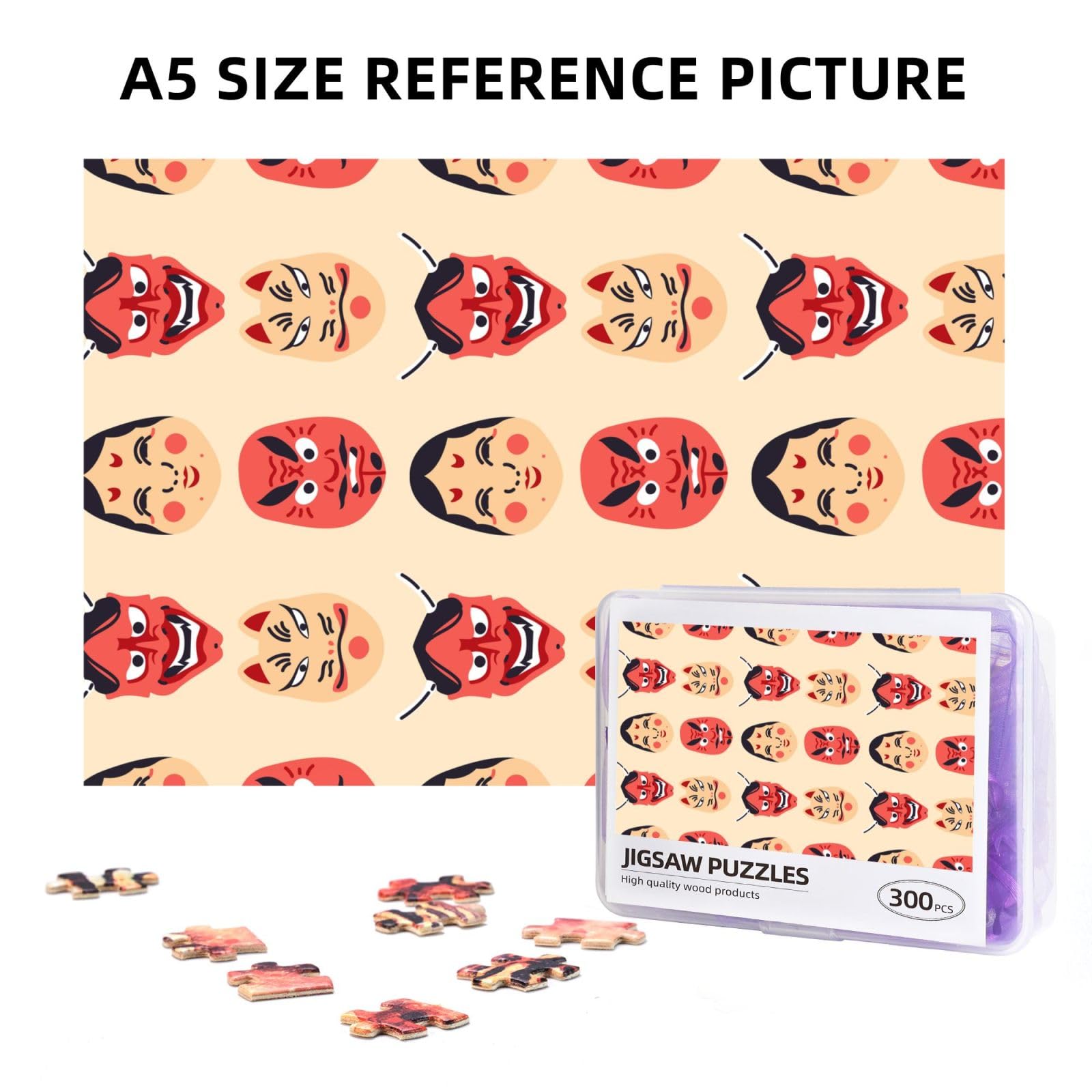 Amazon.co.jp: ジグソーパズル 歌舞伎の隈取柄 木製 300ピース アニメ